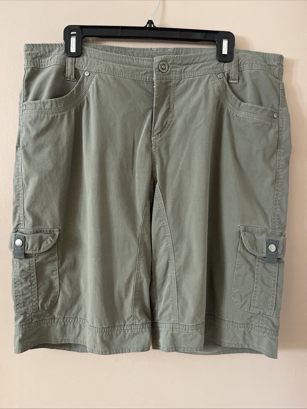 Kuhl Splash Cargo Shorts Womens 16 Vintage Patina Dye Khaki Outdoor Hiking